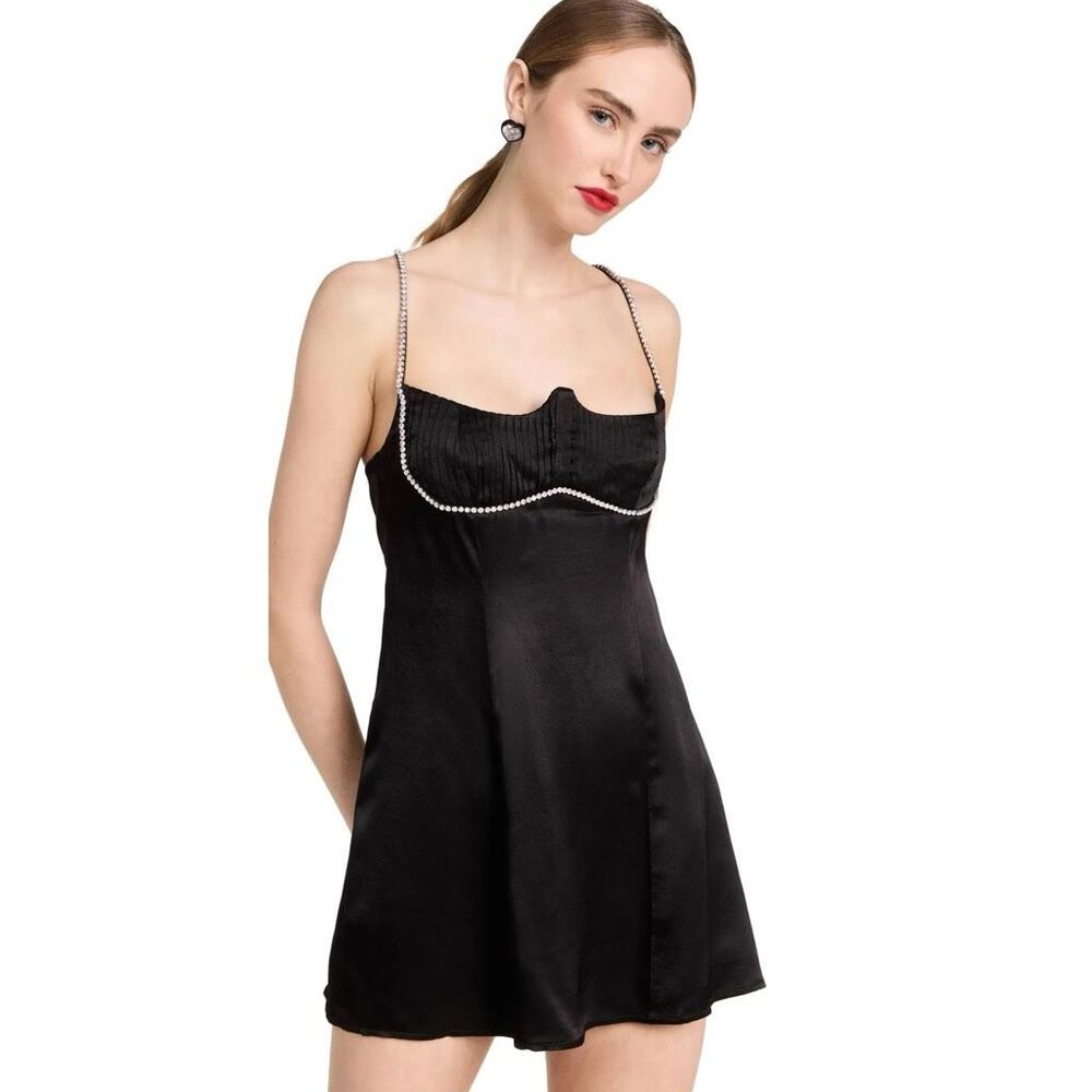For Love & Lemons Elora Rhinestone Strap Mini Dress